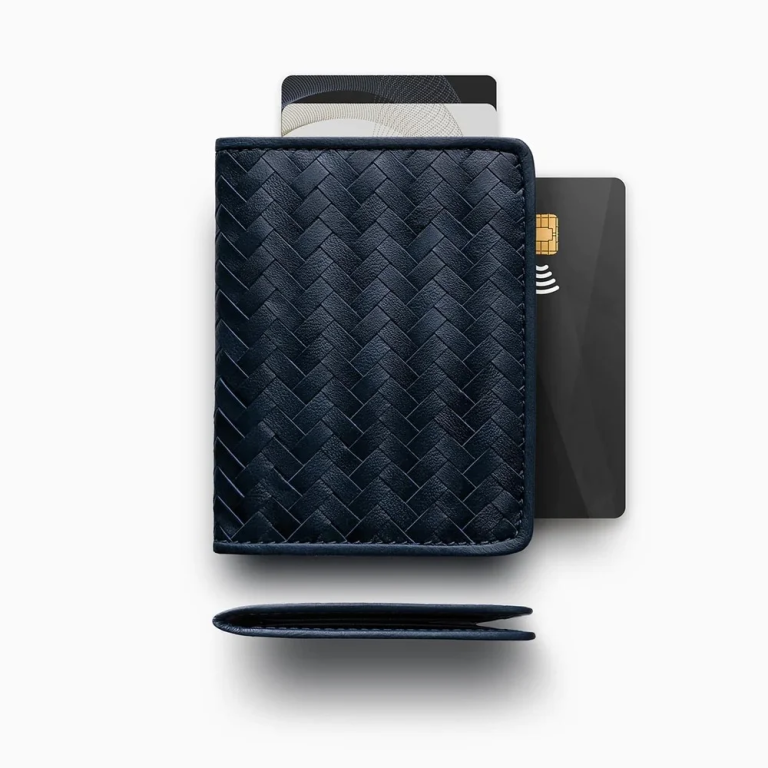 Mantidy Herringbone Wallet Navy Blue