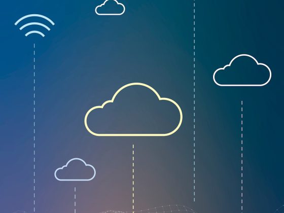 Cloud network system background vector for social media banner