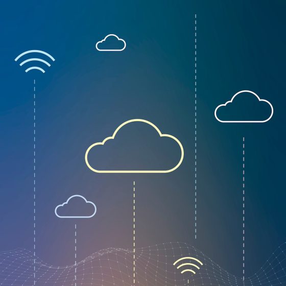 Cloud network system background vector for social media banner